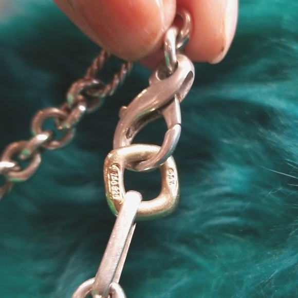 Y2k DAVID YURMAN Twist Sterling Silver Links 18k Clasp Claw Figaro 32" Necklace - Picture 9 of 16